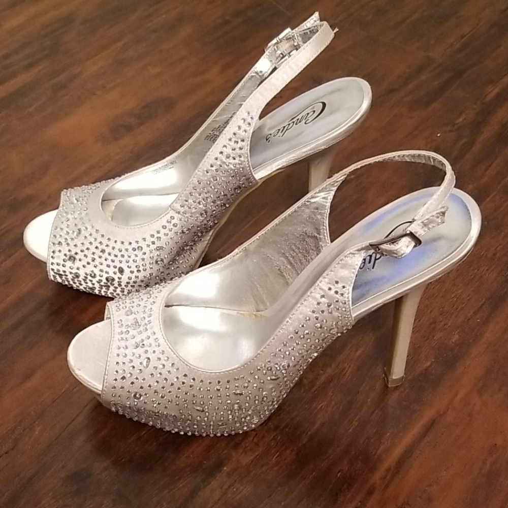 HOT BUYπ₯ NEW Crystal Peep Toe Slingback Heels!!! - Picture 2 of 8